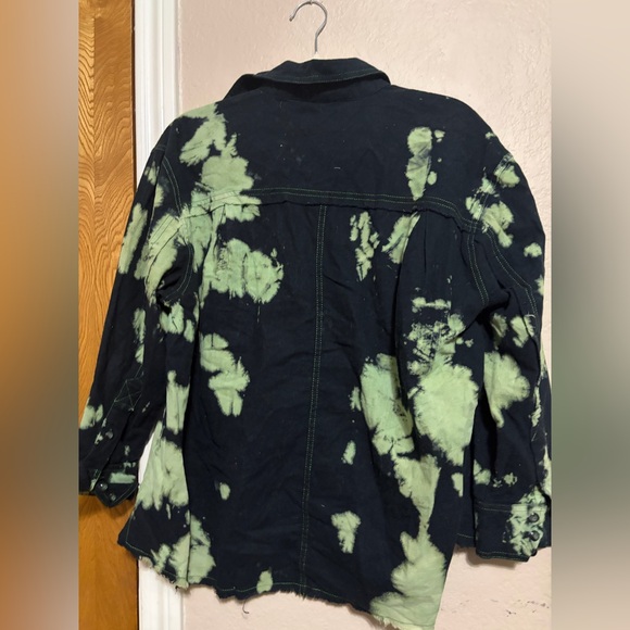 BDG green and black tie dye shirt jacket - Picture 2 of 3